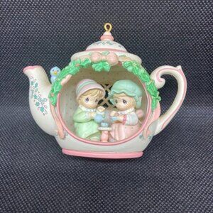 Vintage 1992 Precious Moments "Our Friendship Hits the Spot" Teapot ornament